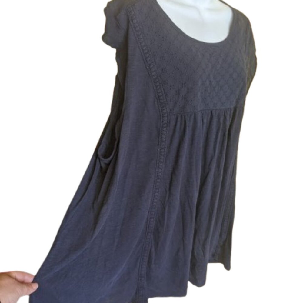 Blue Flared A-Line Tunic Top Size 3X